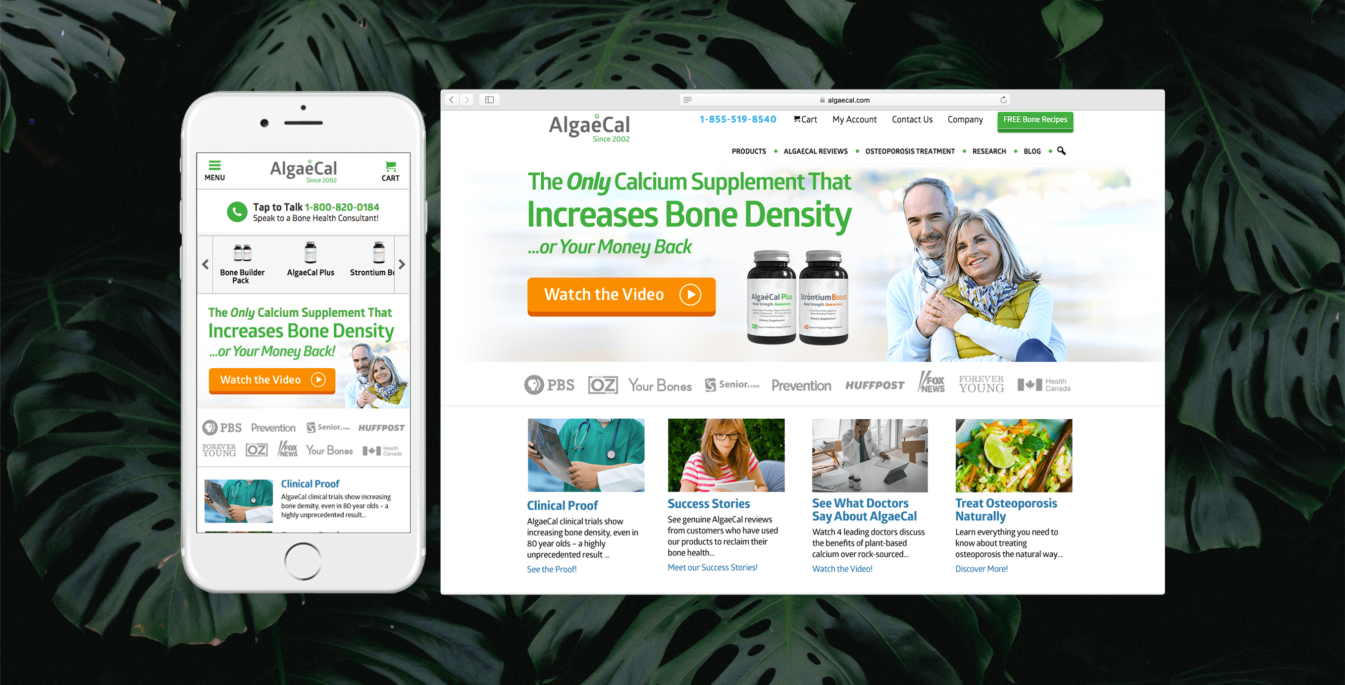 AlgaeCal site screenshots