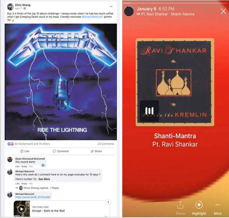 examples of music on social media